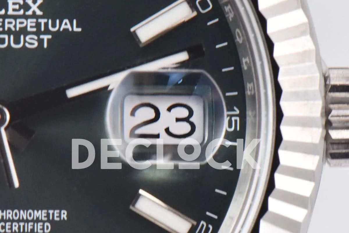 Replica Rolex Datejust 36/41 126334 Mint Green Dial Stick Markers on Oyster Bracelet |  Declock.