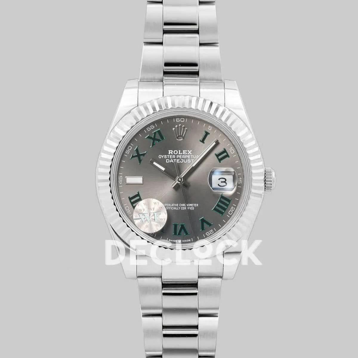 Replica Rolex Datejust 36/41 126334 Slate Dial Stick Markers on Oyster Bracelet |  Declock.