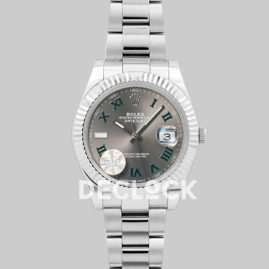 Replica Rolex Datejust 36/41 126334 Slate Dial Stick Markers on Oyster Bracelet |  Declock.