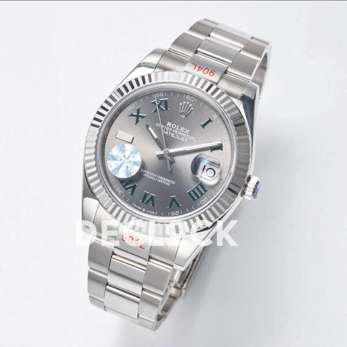 Replica Rolex Datejust 36/41 126334 Slate Dial Stick Markers on Oyster Bracelet |  Declock.