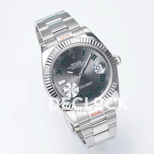 Replica Rolex Datejust 36/41 126334 Slate Dial Stick Markers on Oyster Bracelet | Declock.