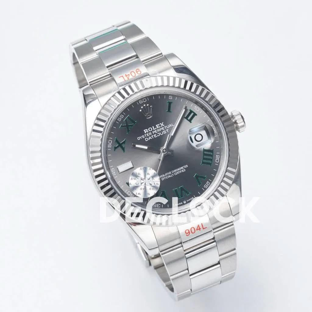 Replica Rolex Datejust 36/41 126334 Slate Dial Stick Markers on Oyster Bracelet |  Declock.