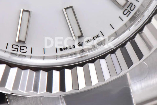 Replica Rolex Datejust 36/41 126334 White Dial Stick Markers on Oyster Bracelet | Declock.