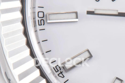 Replica Rolex Datejust 36/41 126334 White Dial Stick Markers on Oyster Bracelet | Declock.