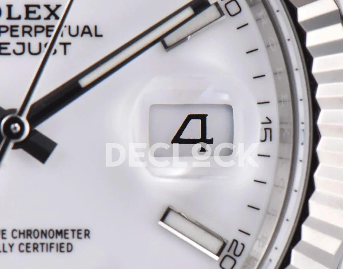 Replica Rolex Datejust 36/41 126334 White Dial Stick Markers on Oyster Bracelet |  Declock.