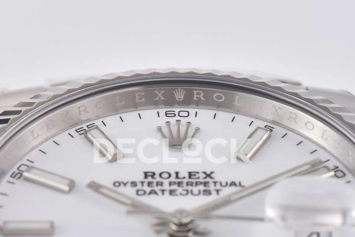Replica Rolex Datejust 36/41 126334 White Dial Stick Markers on Oyster Bracelet |  Declock.