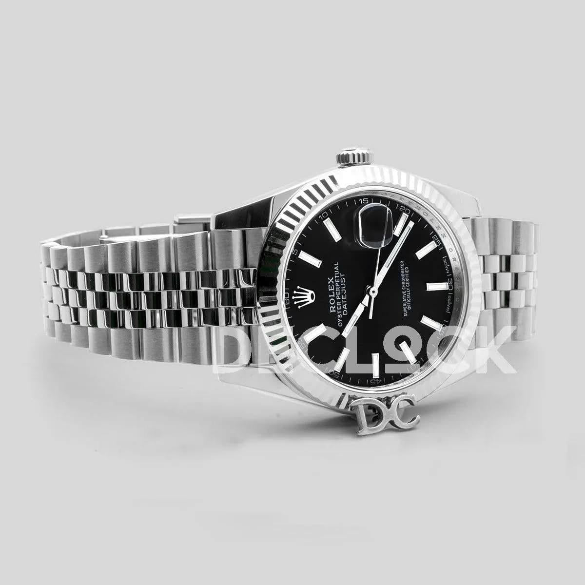 Replica Rolex Datejust 41 126334 Black Dial Stick Markers in White Gold |  Declock.