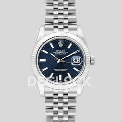 Replica Rolex Datejust 41 126334 Blue Dial Stick Markers in White Gold