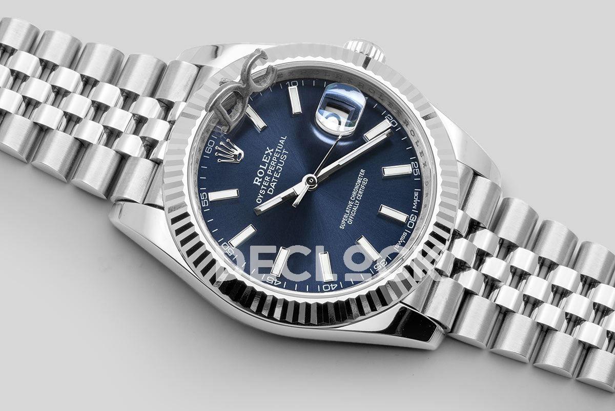 Replica Rolex Datejust 41 126334 Blue Dial Stick Markers in White Gold - Replica Watches