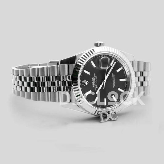 Replica Rolex Datejust 41 126334 Grey Dial Stick Markers in White Gold |  Declock.