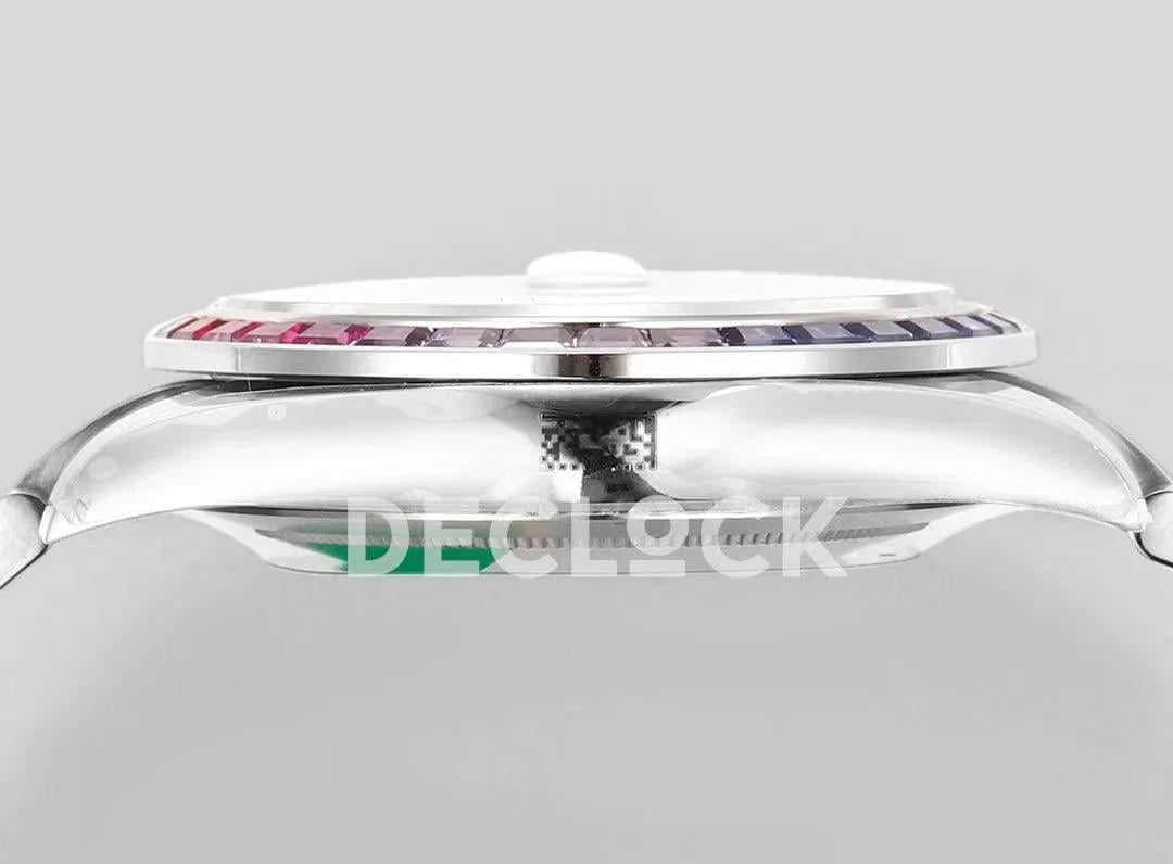 Replica Rolex Datejust 41 Light Blue Dial Rainbow Bezel |  Declock.