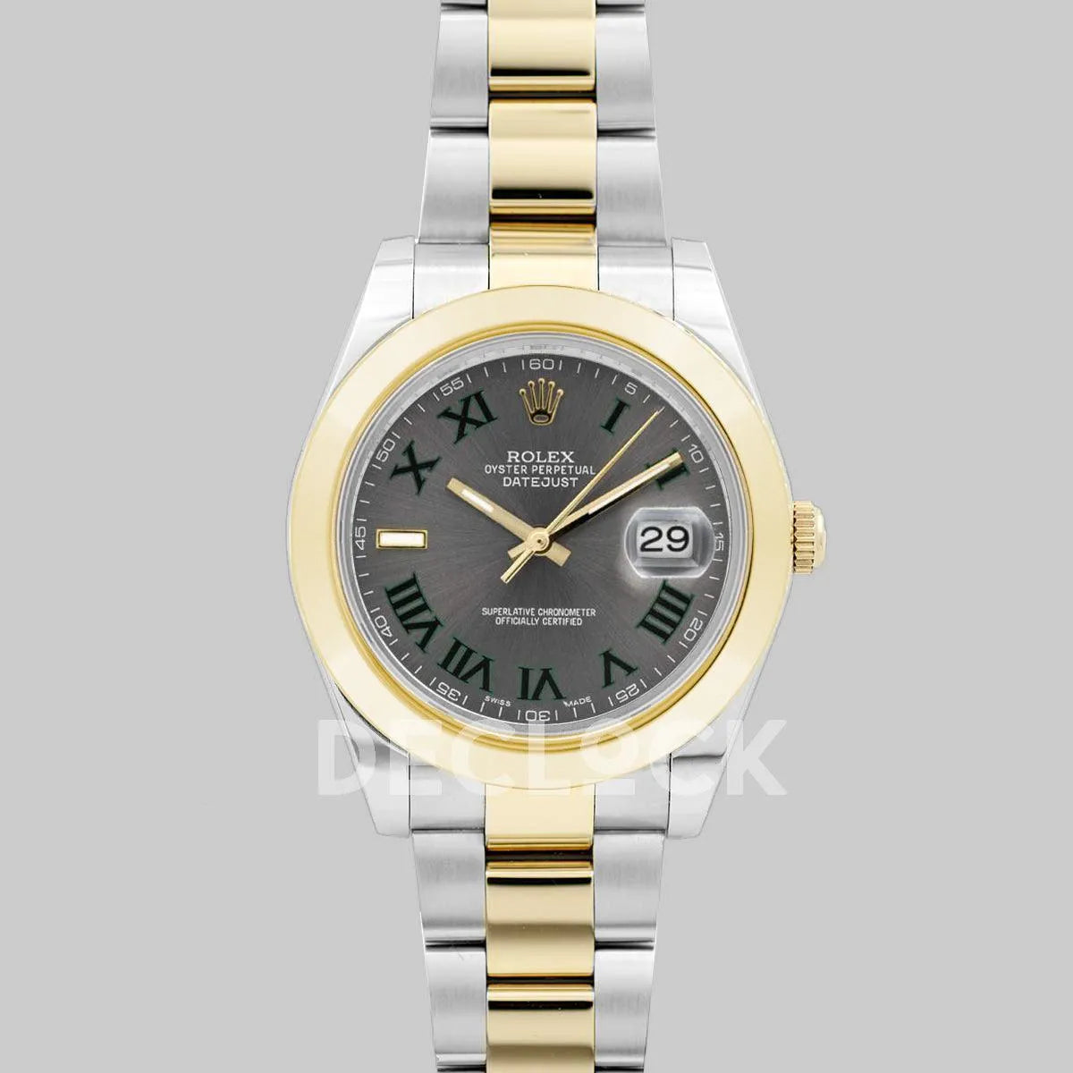 Replica Rolex Datejust II 36/41 111497 Silver Dial in Gold/Steel with Roman Markers with Oyster Bezel