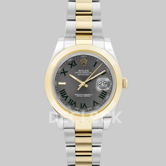 Replica Rolex Datejust II 36/41 111497 Silver Dial in Gold/Steel with Roman Markers with Oyster Bezel |  Declock.