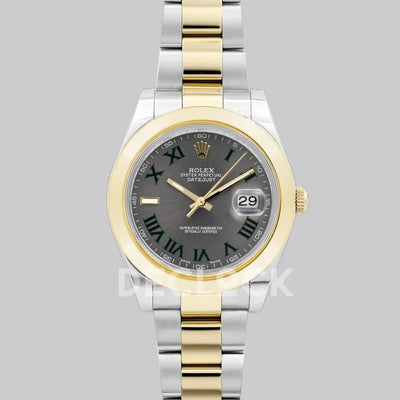 Replica Rolex Datejust II 36/41 111497 Silver Dial in Gold/Steel with Roman Markers with Oyster Bezel