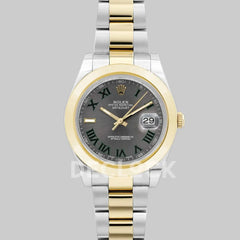 Replica Rolex Datejust II 36/41 111497 Silver Dial in Gold/Steel with Roman Markers with Oyster Bezel