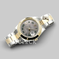 Replica Rolex Datejust II 36/41 111497 Silver Dial in Gold/Steel with Roman Markers with Oyster Bezel