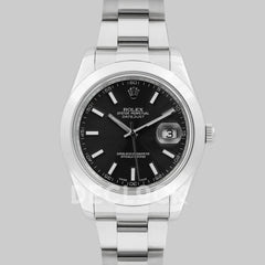 Replica Rolex Datejust II 41 116300 Black Dial Stick Markers with Oyster Bezel