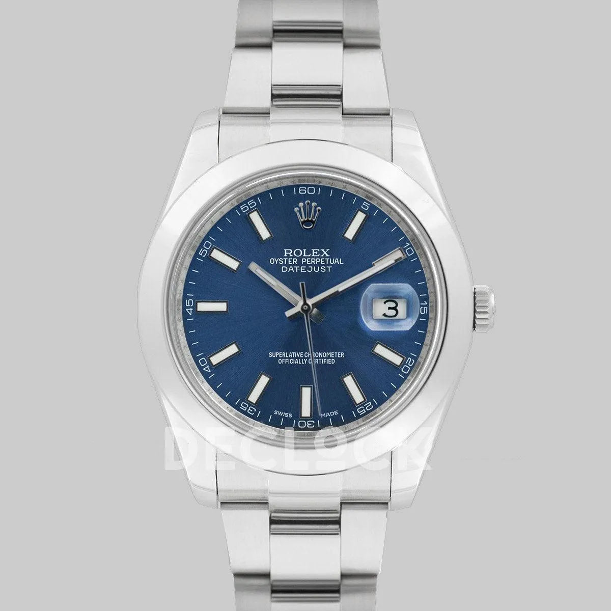 Replica Rolex Datejust II 41 116300 Blue Dial Stick Markers with Oyster Bezel