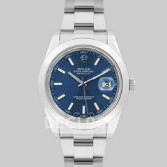 Replica Rolex Datejust II 41 116300 Blue Dial Stick Markers with Oyster Bezel