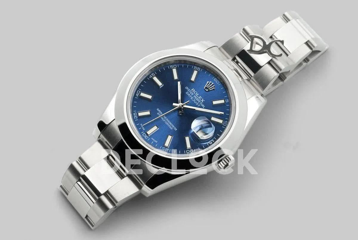 Replica Rolex Datejust II 41 116300 Blue Dial Stick Markers with Oyster Bezel |  Declock.
