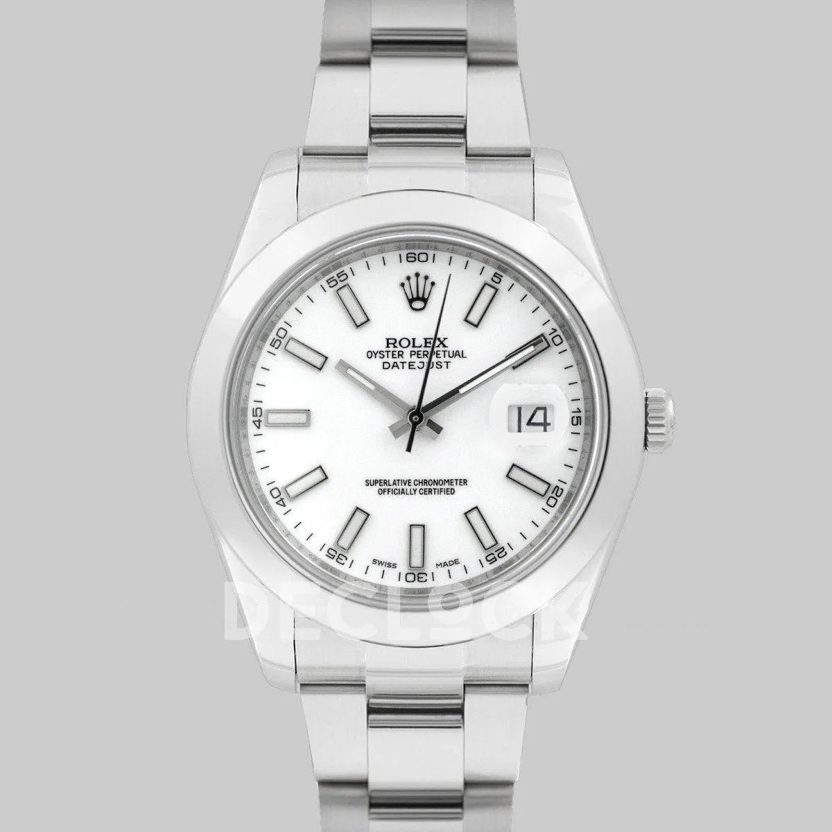 Replica Rolex Datejust II 41 116300 White Dial Stick Markers with Oyster Bezel - Replica Watches