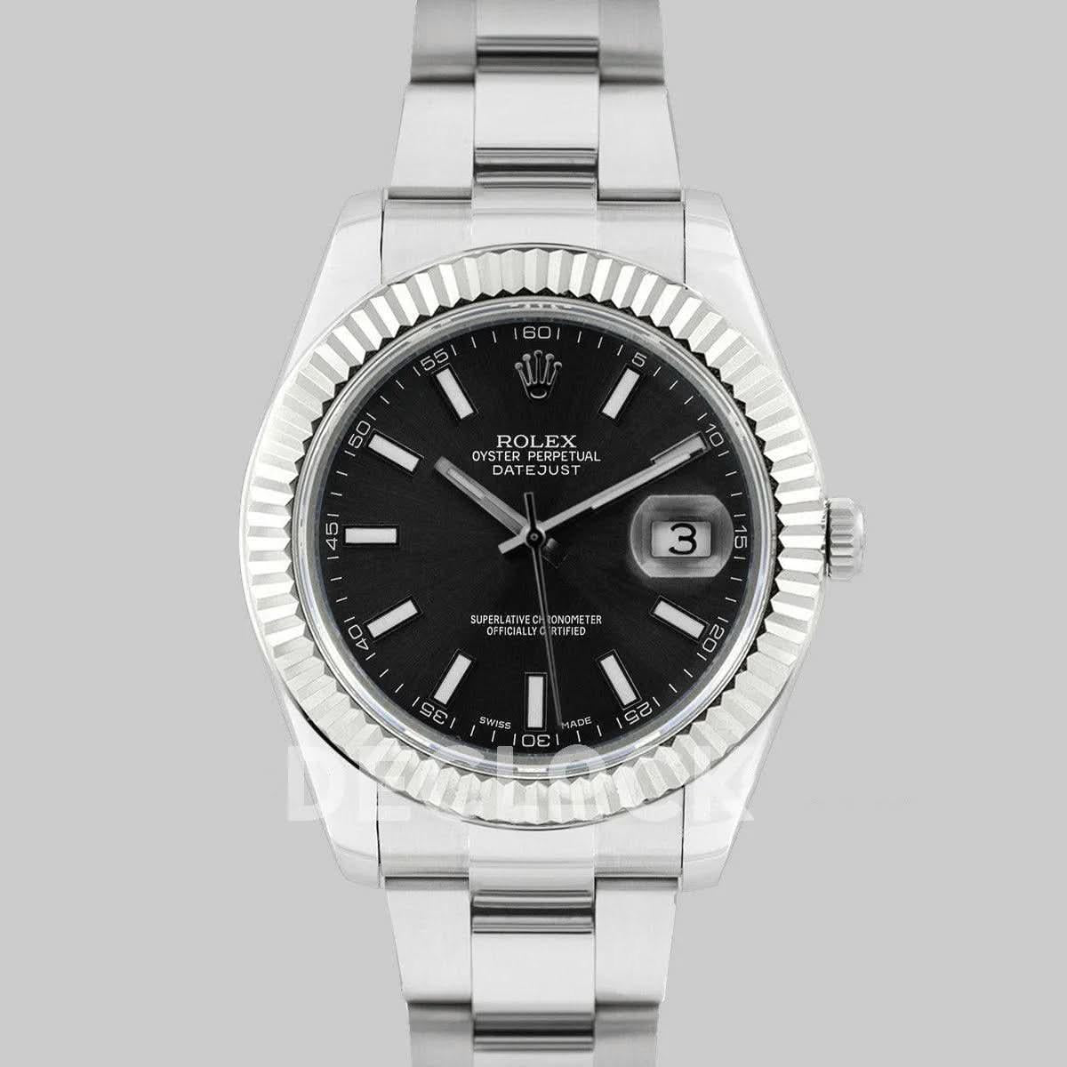 Replica Rolex Datejust II 41 126334 Black Dial Stick Markers |  Declock.