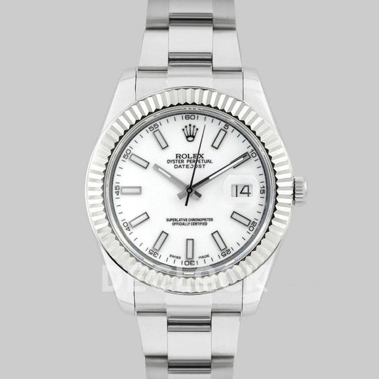 Replica Rolex Datejust II 41 126334 White Dial Stick Markers | Declock.