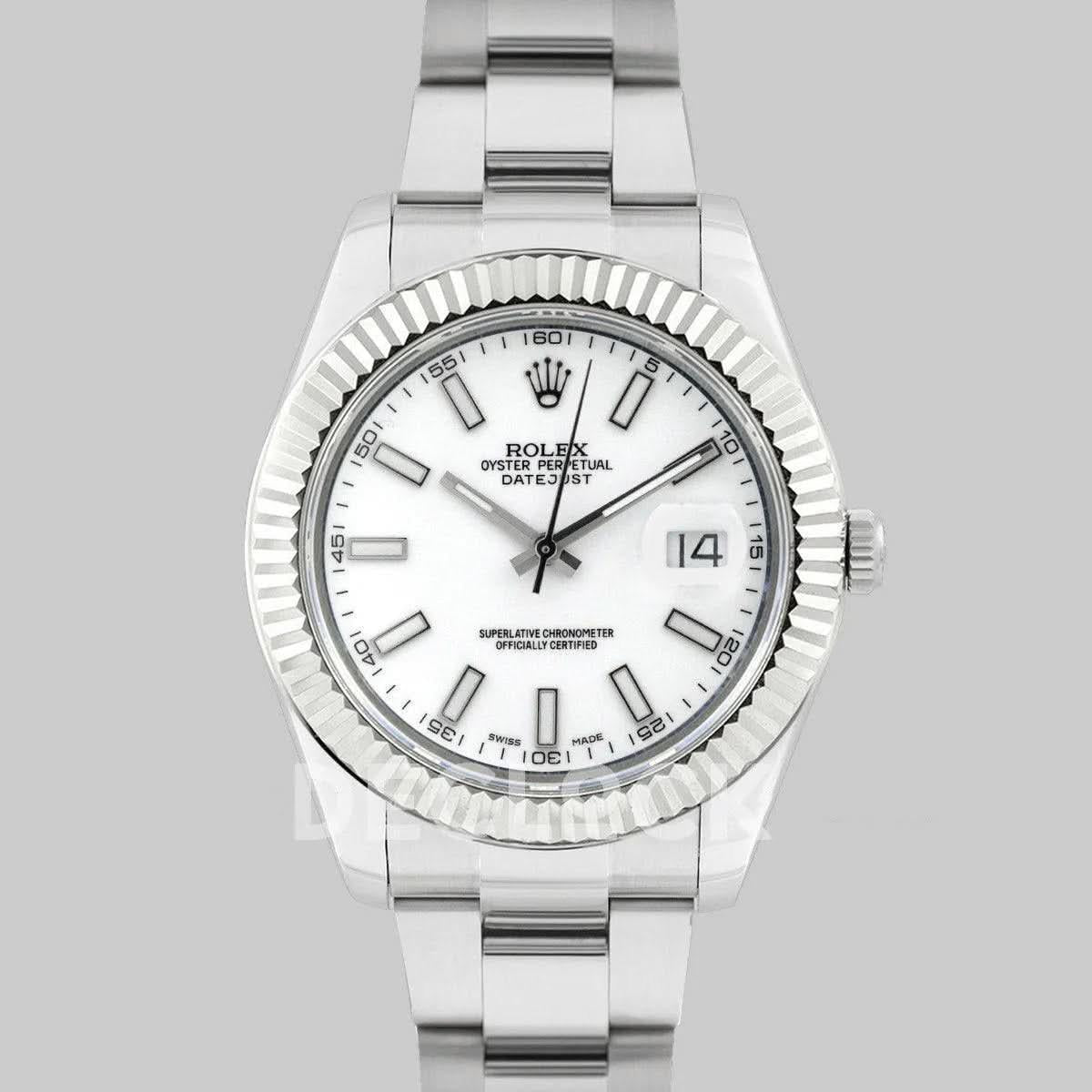Replica Rolex Datejust II 41 126334 White Dial Stick Markers |  Declock.