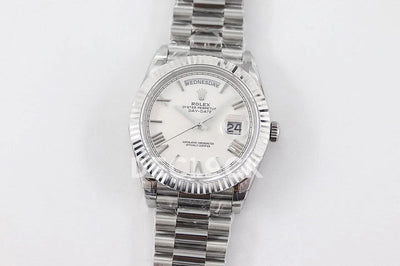 Replica Rolex Day-Date 36/40 228238 White Dial in White Gold