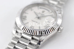 Replica Rolex Day-Date 36/40 228238 White Dial in White Gold