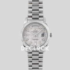 Replica Rolex Day-Date 36/40 228239 Meteorite Dial with Diamond Markers in White Gold