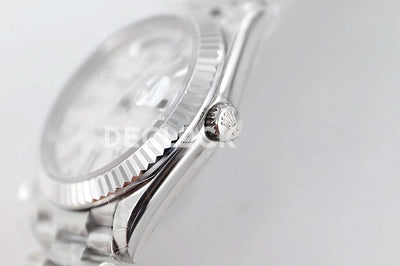 Replica Rolex Day-Date 36/40 228239 Meteorite Dial with Diamond Markers in White Gold