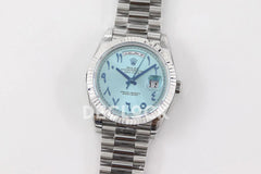 Replica Rolex Day-Date 40 228206 Blue Dial in Platinum with Arabic Markers