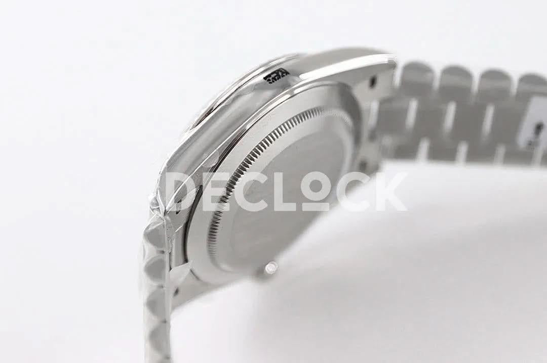 Replica Rolex Day-Date 40 228206 Blue Dial in Platinum with Arabic Markers |  Declock.