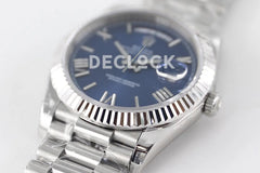 Replica Rolex Day-Date 40 228235 Blue Dial in White Gold with Roman Markers