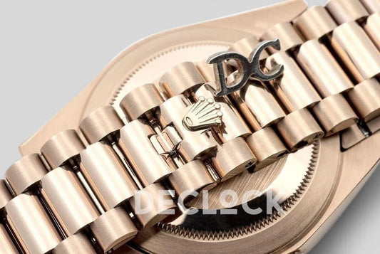Replica Rolex Day-Date 40 228235 Green Dial in Everose Gold | Declock.