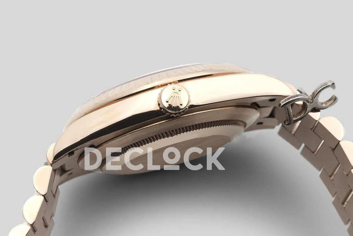 Replica Rolex Day-Date 40 228235 Green Dial in Everose Gold |  Declock.