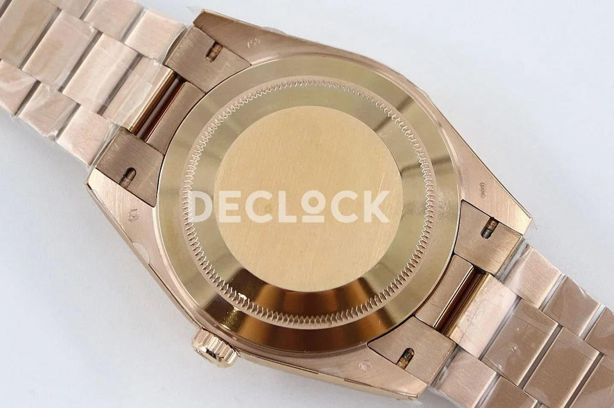 Replica Rolex Day-Date 40 228235 White Dial in Everose Gold |  Declock.