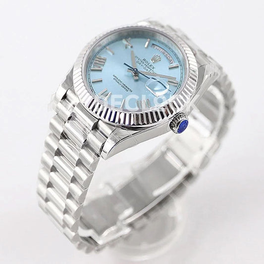Replica Rolex Day-Date 40 228236 Blue Dial in Platinum | Declock.