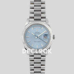 Replica Rolex Day-Date 40 228238 Blue Dial in Platinum Diagonal Motif