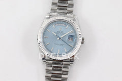 Replica Rolex Day-Date 40 228238 Blue Dial in Platinum Diagonal Motif