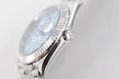 Replica Rolex Day-Date 40 228238 Blue Dial in Platinum Diagonal Motif