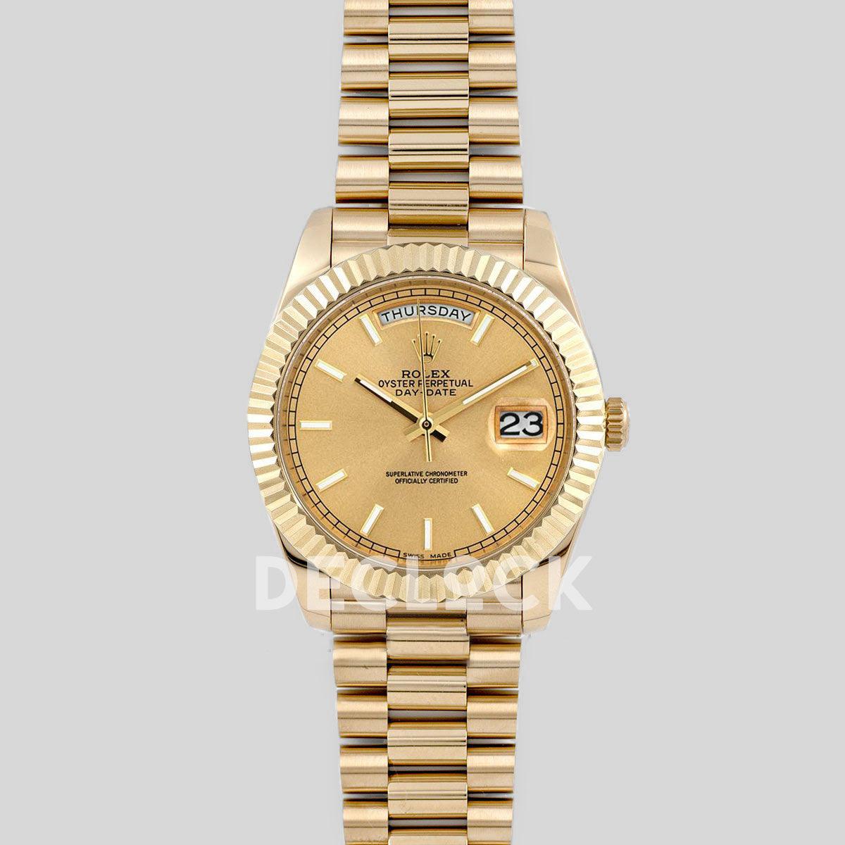 Replica Rolex Day-Date 40 228238 Champagne Dial in Yellow Gold - Replica Watches