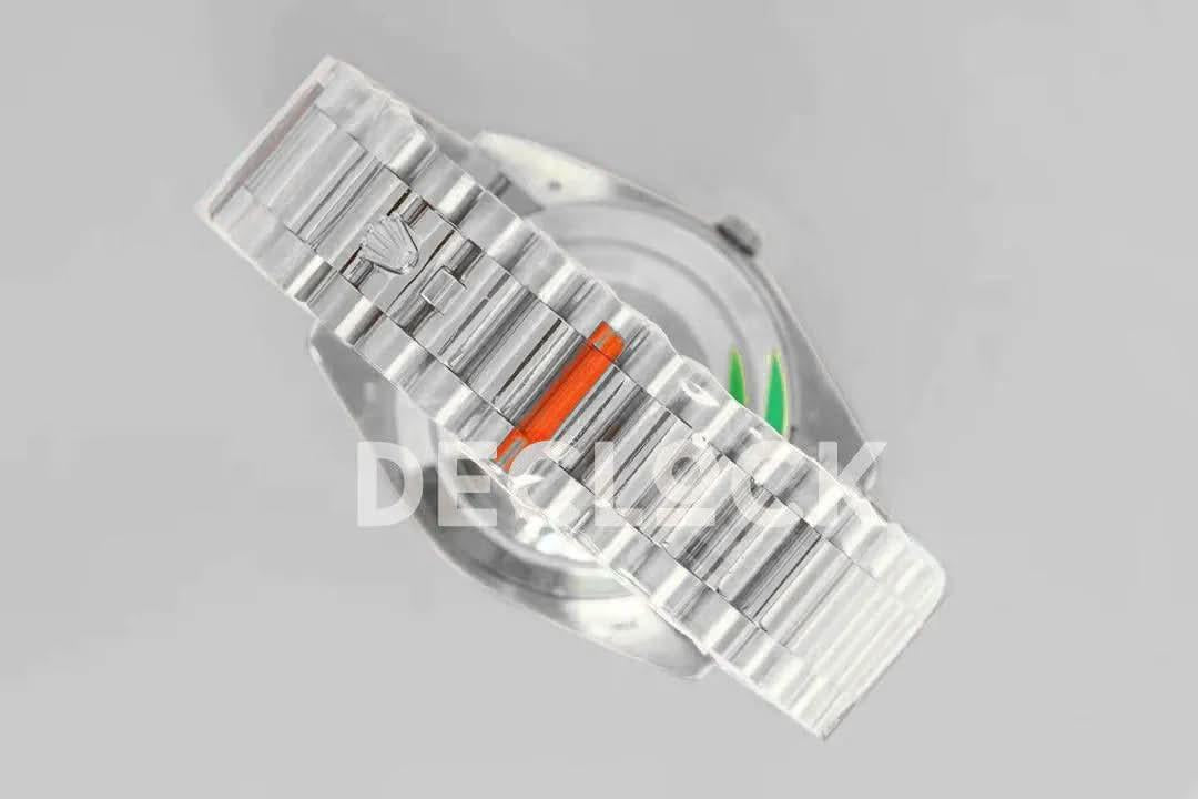 Replica Rolex Day-Date 40 White Gold Diamond Paved Rainbow |  Declock.