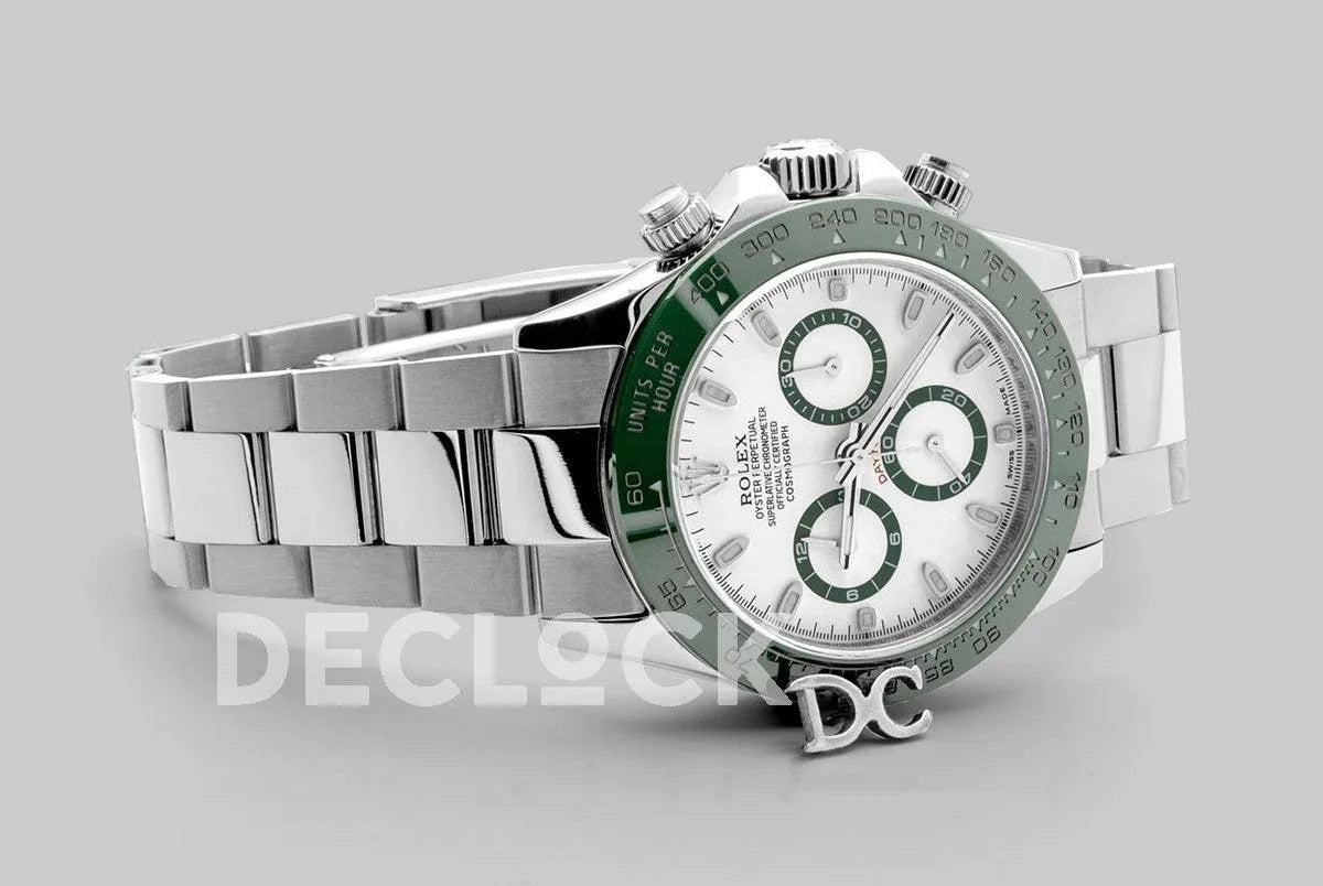 Replica Rolex Daytona 116500LV White Dial Green Bezel