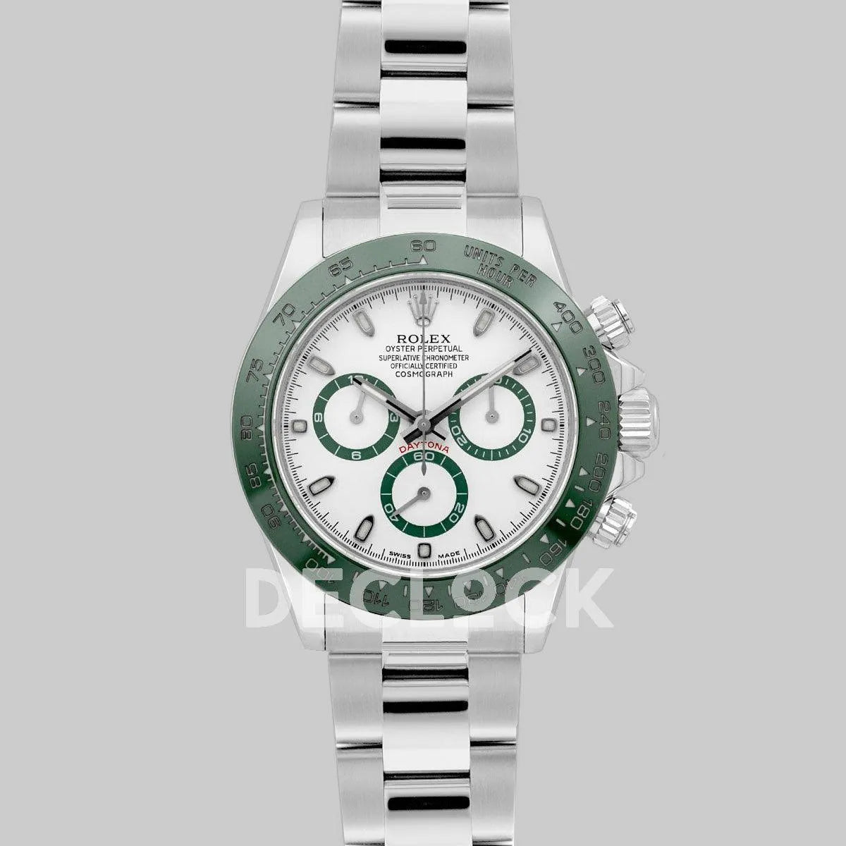 Replica Rolex Daytona 116500LV White Dial Green Bezel