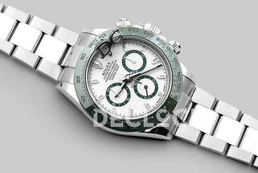Replica Rolex Daytona 116500LV White Dial Green Bezel | Declock.
