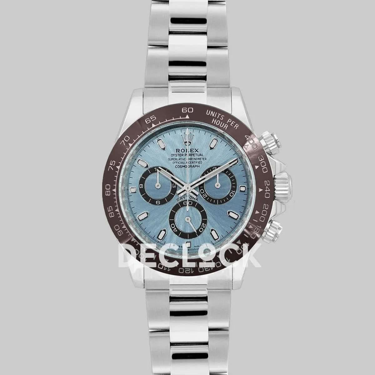 Replica Rolex Daytona 116506 Ice Blue Dial in Platinum |  Declock.