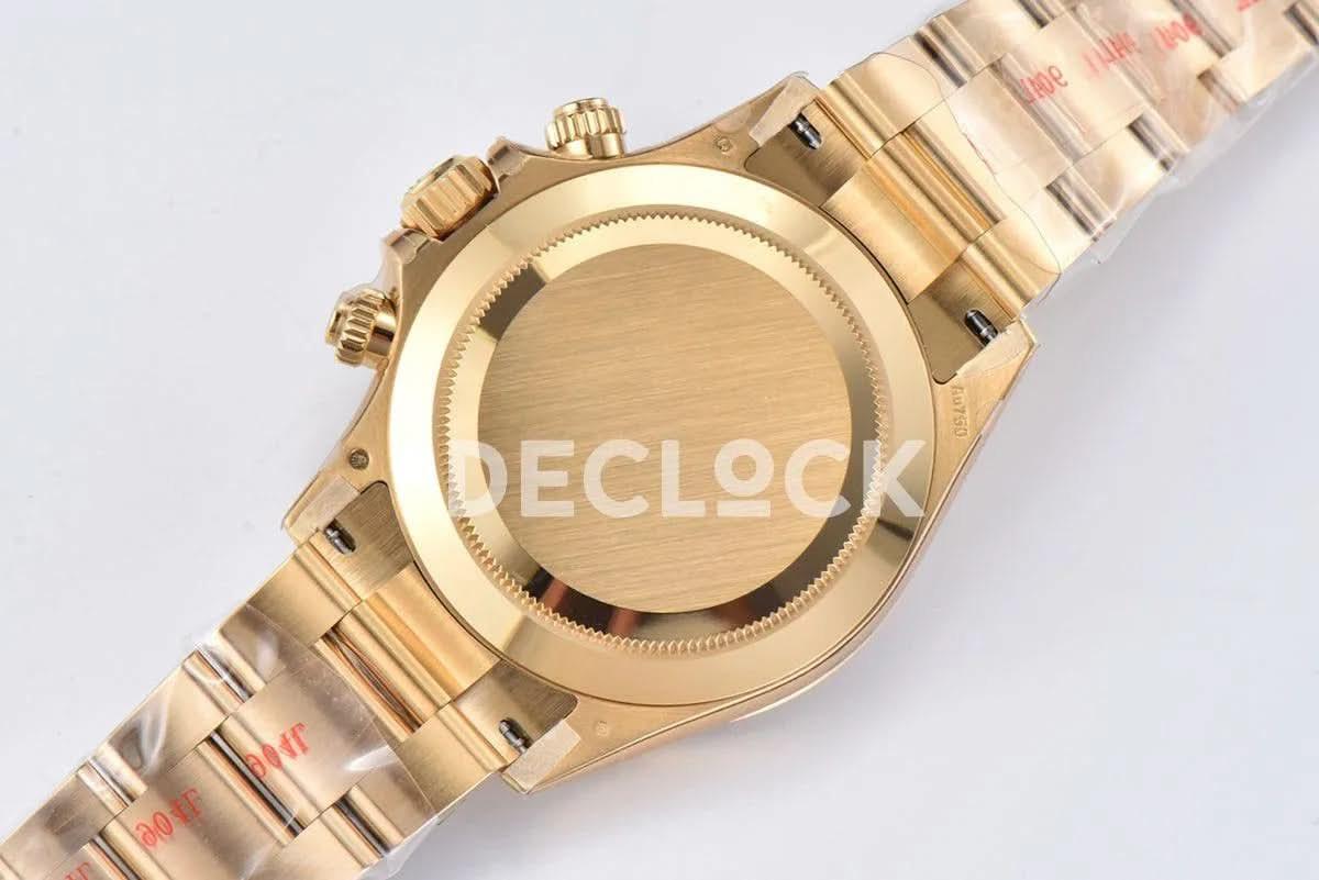 Replica Rolex Daytona 116508 Champagne/Black Dial in Yellow Gold |  Declock.