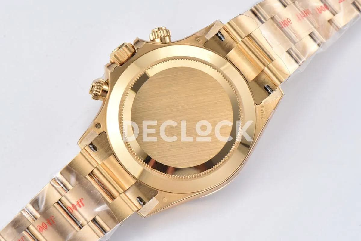 Replica Rolex Daytona 116508 Champagne/Black Dial in Yellow Gold